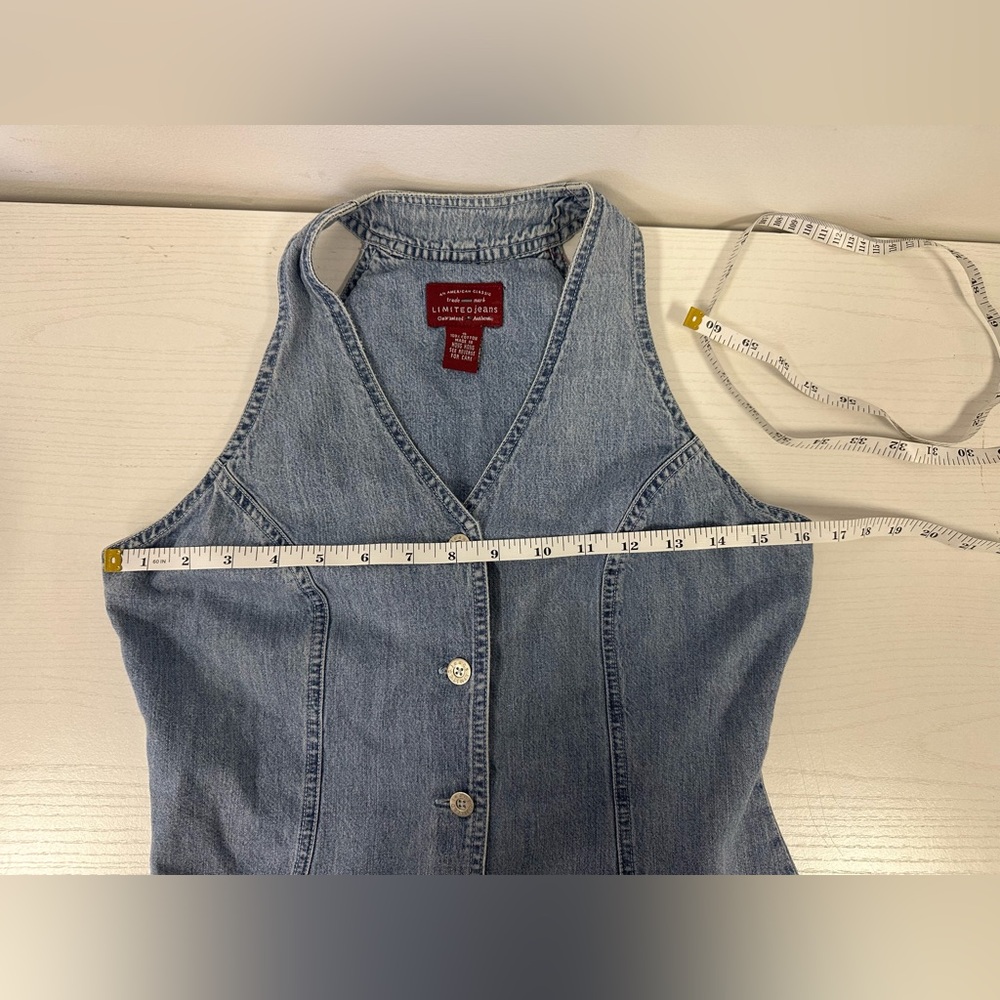 Vintage Y2K Limited Jeans V-Neck Denim Skater Dress Size Small - Picture 11 of 11